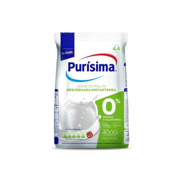 Leche En Polvo Purisima Descremada 400 Grs