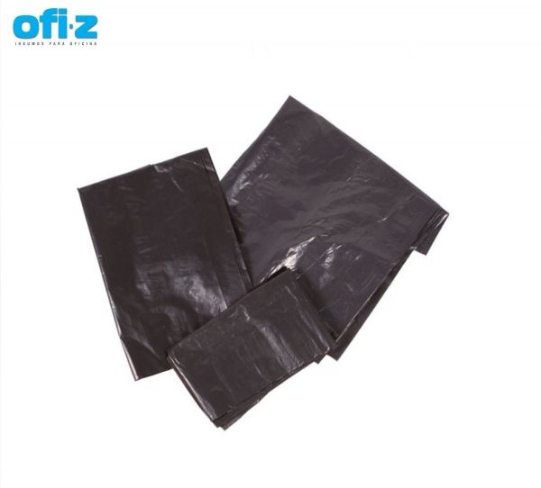 Bolsas de basura negras, Medidas: 60 x 80 cm, 50 Litros